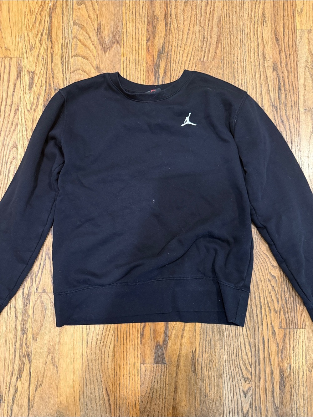 Jordan Black Crewneck Sweatshirt with White Jumpman Logo